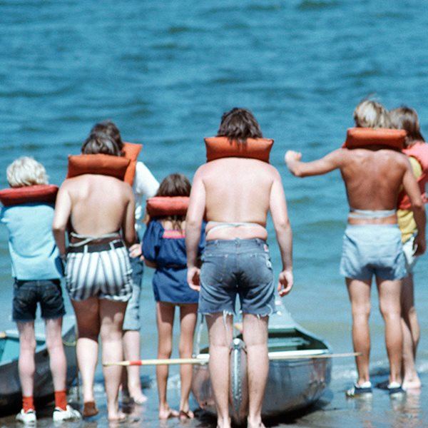 Children wearing lifejackets