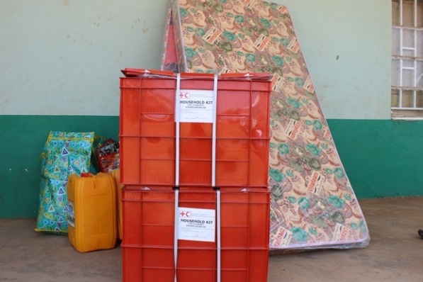 The kits contain mattresses, clothing, household items and food to help survivors restart their lives.