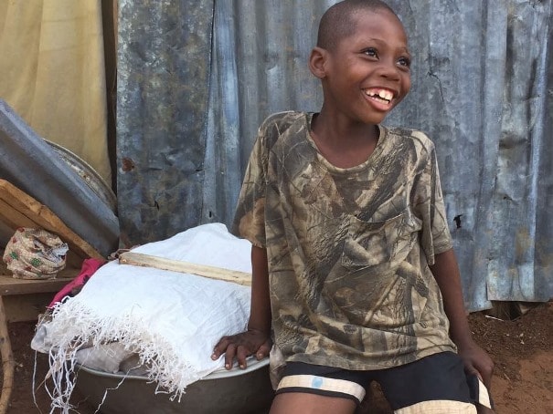 A smiling boy in Gabriel, Haiti