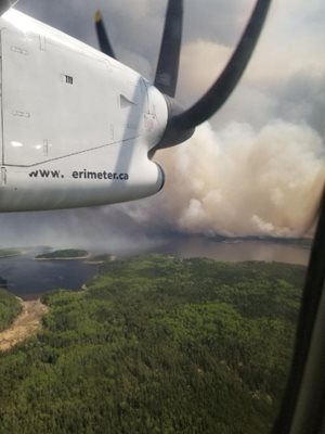 View of the fire from the plane