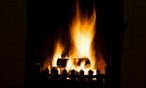 log on a fire