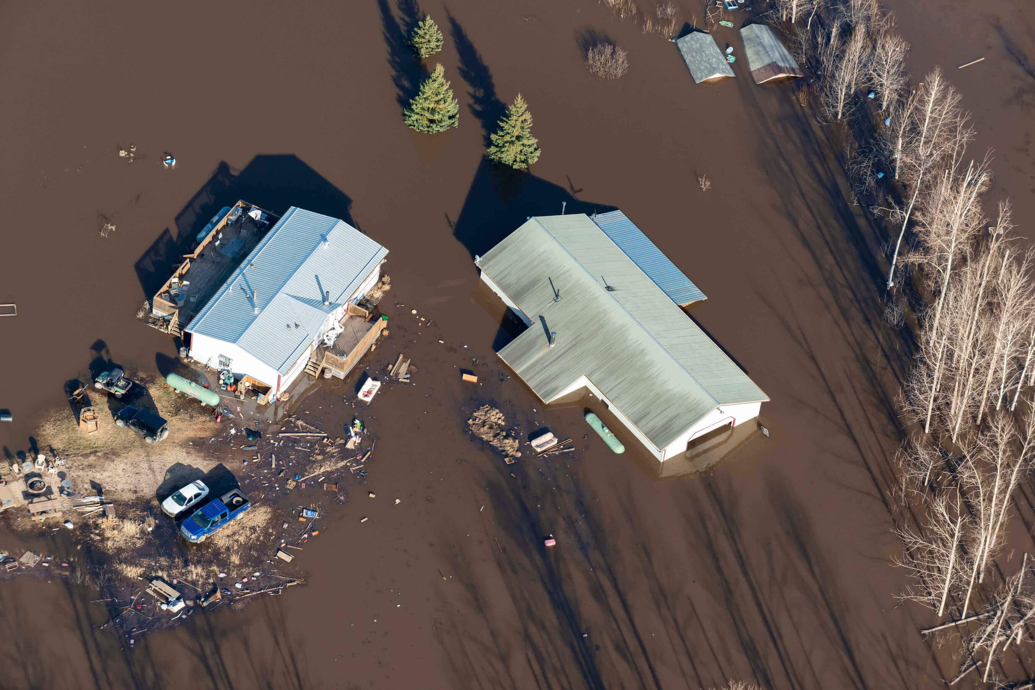 Aerial view of the floods in Fort McMurray