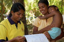 Canadian Red Cross – Ontario Mother, Newborn and Child Health Program – Sri Lankan mother getting health care for her and her son from the Red Cross 