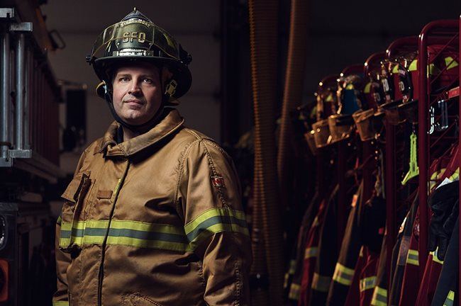 Firefighter Sean Freeman in uniform 