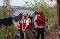 Dr Lynda Redwood-Campbell, assessing condition of homes and clinics with IFRC team, days after Hurricane Matthew hit Haiti. /Photo courtesy: IFRC