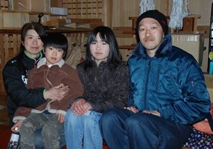 Matsuhashi family were living in a shrine after a tsunami devastated their home in March 2011 in Japan.