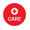 Care icon with a red cross in the center