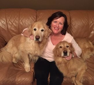 Barb with her Golden Retrievers.