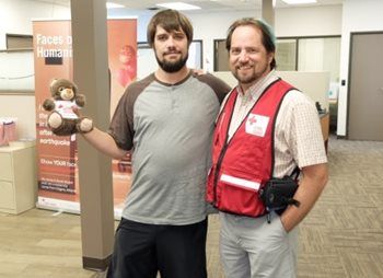 Jared at the local Red Cross office